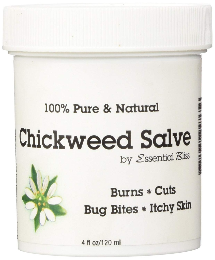 Chickweed Salve 4OZ * 100% puro * Todo natural orgánico sin aditivos * Soothing Anti Itch Cream * Proporciona alivio de la piel seca