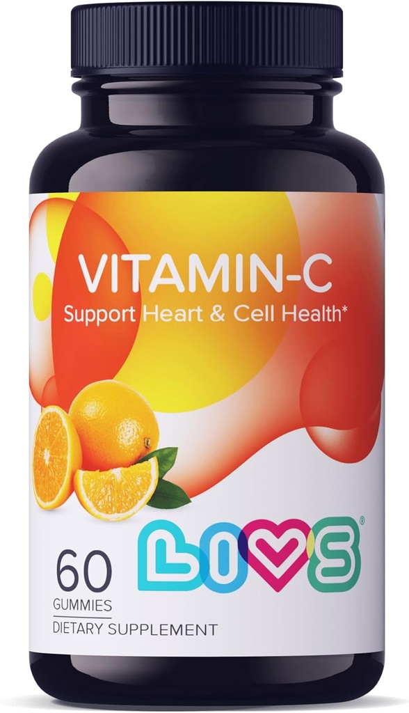 LIVS Vitamina C 250mg Gummies for Kids &amp; Adults ← antioxidantes &amp; Immune Support Suplemento Silencio Hair, Skin and Nails Vitaminas for Women &amp; Men TEN VÉgen &amp; Libre de GMO &amp; Gluten - 250mg VIT C/Dose - 60 ct