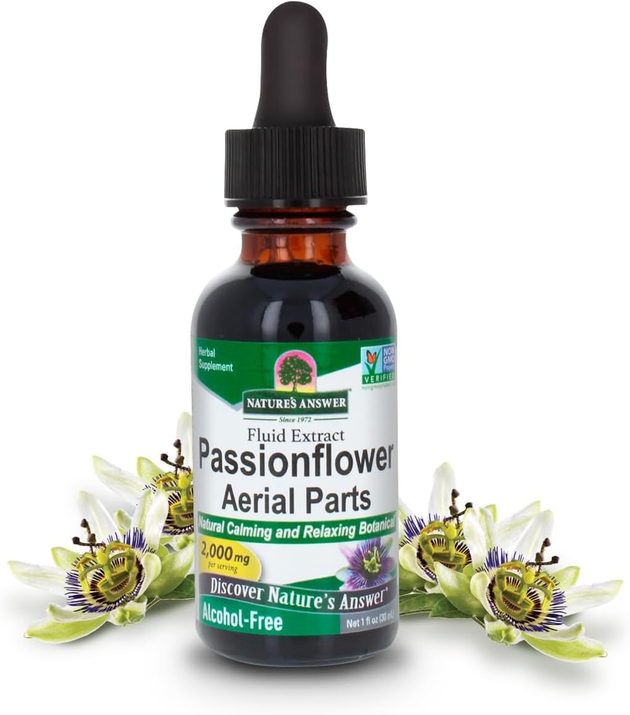 Nature's Answer Passion Flower 2000mg 1oz Extract | Liquid Herbal Tincture Supplement Drops | Natural Botanical | Non-GMO, Alcohol & Gluten-Free, Vegan 1oz | 2 Pack