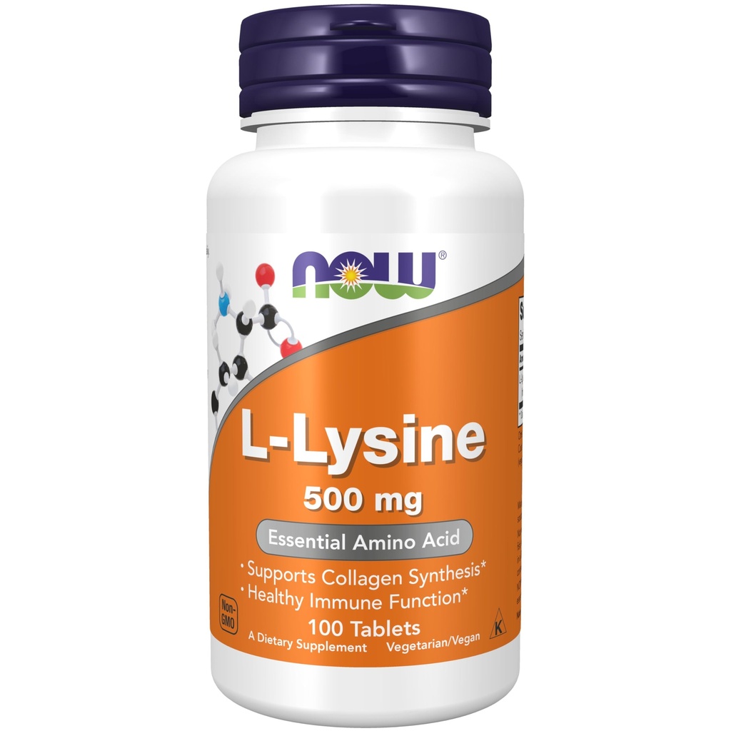 AHORA Suplementos de alimentos, L-Lysine (L-L-Lysine Hydrochloride) 500 mg, Amino Acid, 100 Conde(Pack of 1)