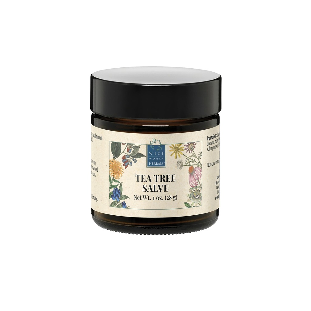 Wise Woman Herbals - Tea Tree Salve - 1 Oz - Promotes Normal Healthy Skin, Helps Aid Dry Itchy Skin and Irritation on Toenails, Fingernails, and Body