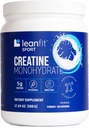 LeanFit Sport CREATINE MONOHYDRATE Powder, Unflavored - Elección informada Certified, Micronized &amp; Pharmaceutical Grade Creatine, Gluten-Free, Vegan – 5g Creatine Por Serving, 100 Servings, 17.64oz Tub