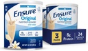 Ensure Original Vanilla Nutrition Powder | Vanilla Protein Powder | Small Meal Replacement Shake Mix | 8g Protein, 24 Vitamins & Minerals | Immune Health | 14.1 oz - 3 pack