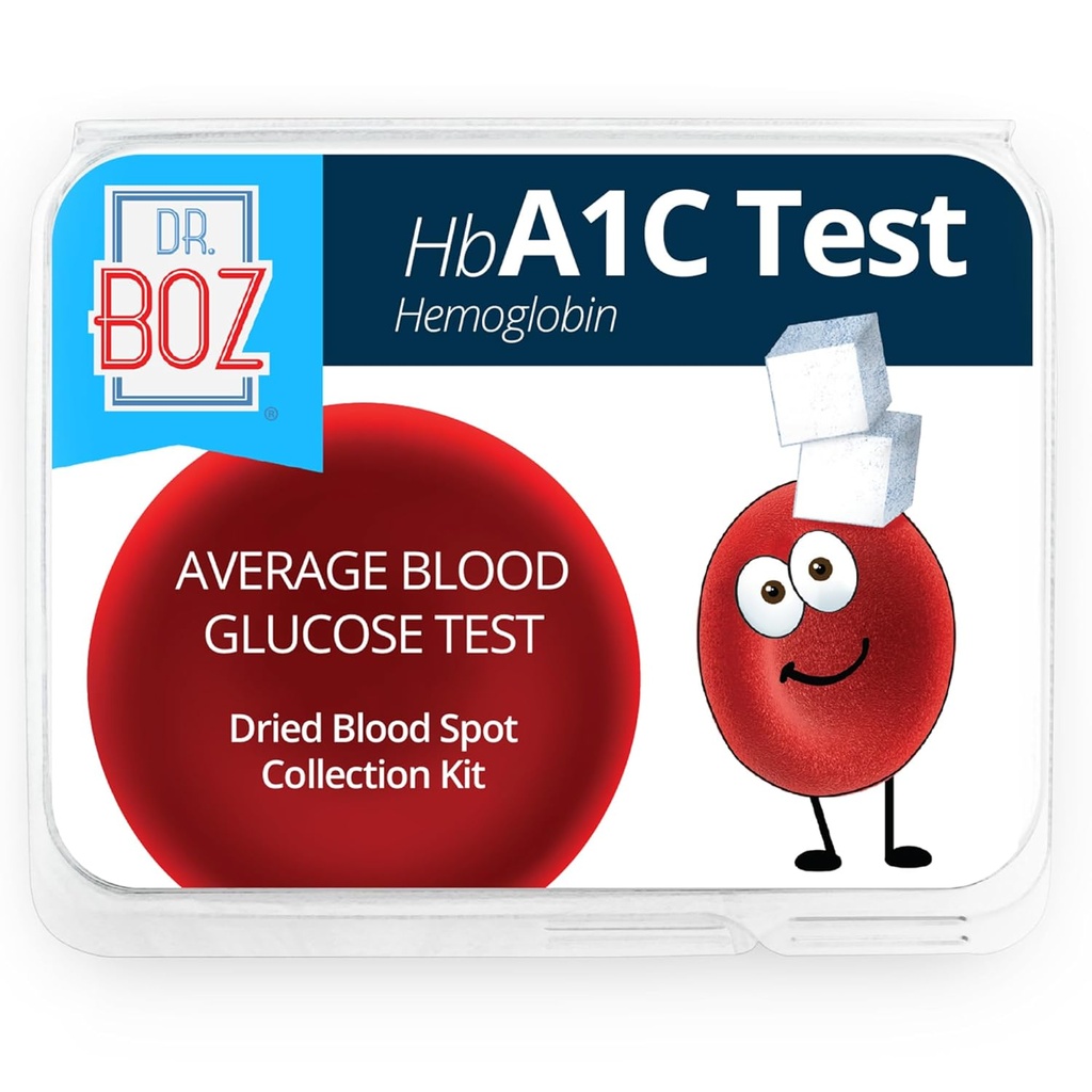 Dr. Boz - Hemoglobina A1C Home Test Kit - Blood Collection Kit with Lab Results - Blood Sugar & hbA1c Levels - Lancets, Bandages, Alcohol Wipe, Envelope - Made in the USA - Diabetes Care &amp; Self Care