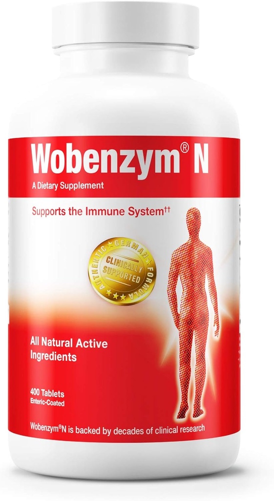 Douglas Laboratories Wobenzym N - Suplemento Auténtico Alemán - Enzimas Sistémicos - Para Sistema Inmunitario y Salud Conjunta* - Con Papain, Rutin " Bromelain - 400 Tabletas Coadas Enteric