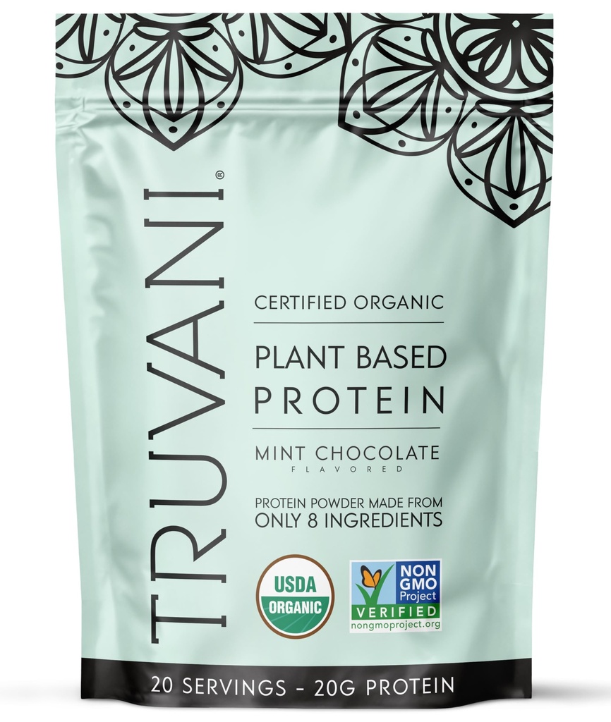 Truvani Vegan Pea Protein Powder Silencio 20g Orgánica Planta-Basada Proteína Silencio Keto Silencio Gluten &amp; Dairy Gratis Silencio Bajo Carb Silencio No Añadido Sugar ← Mint Chocolate Silencio 20 Servings ←