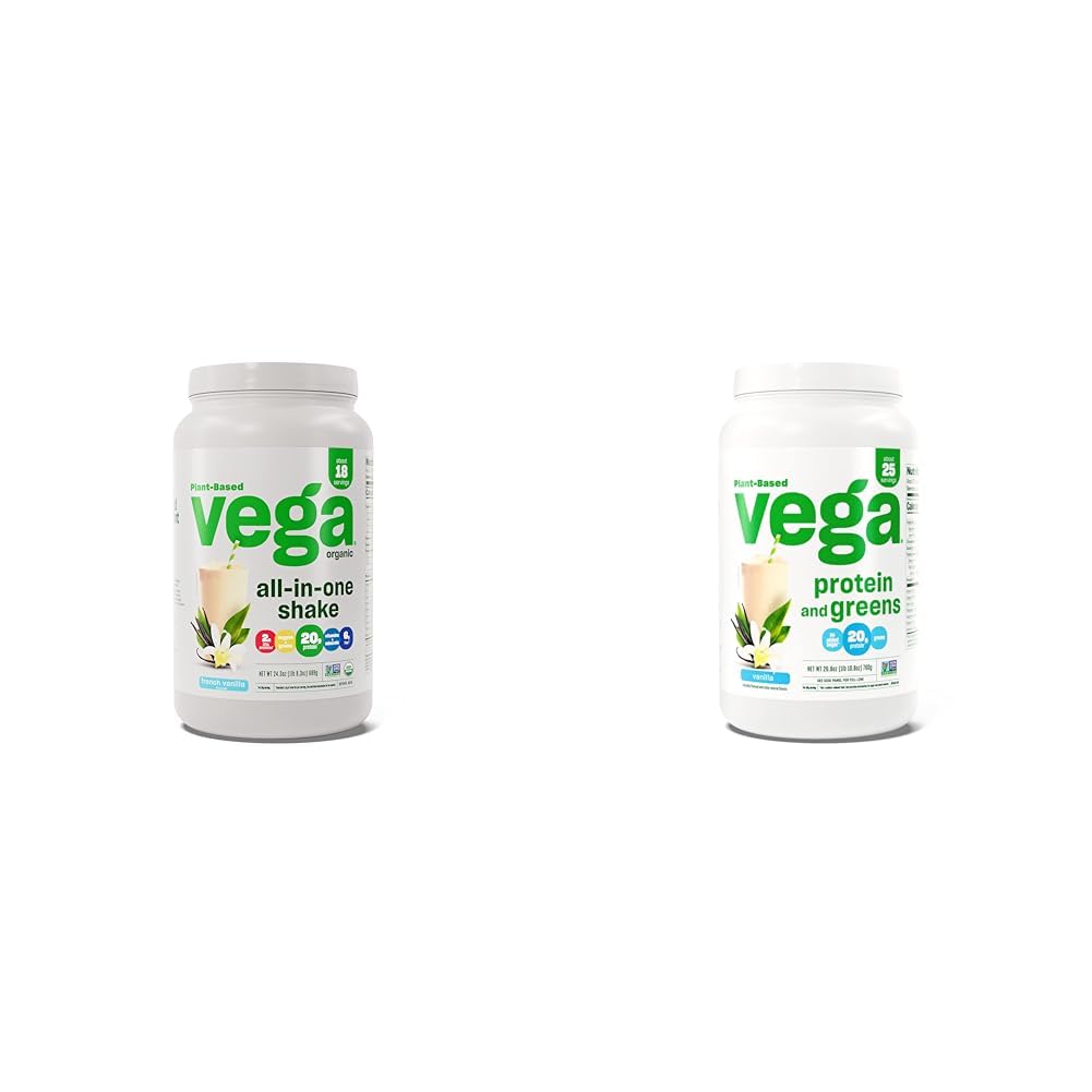Pólvora orgánica todo en un solo pólvora vegetariana " Proteína y verdes pólvora de proteínas, vainilla - 20g Proteína vegetal basada más verduras