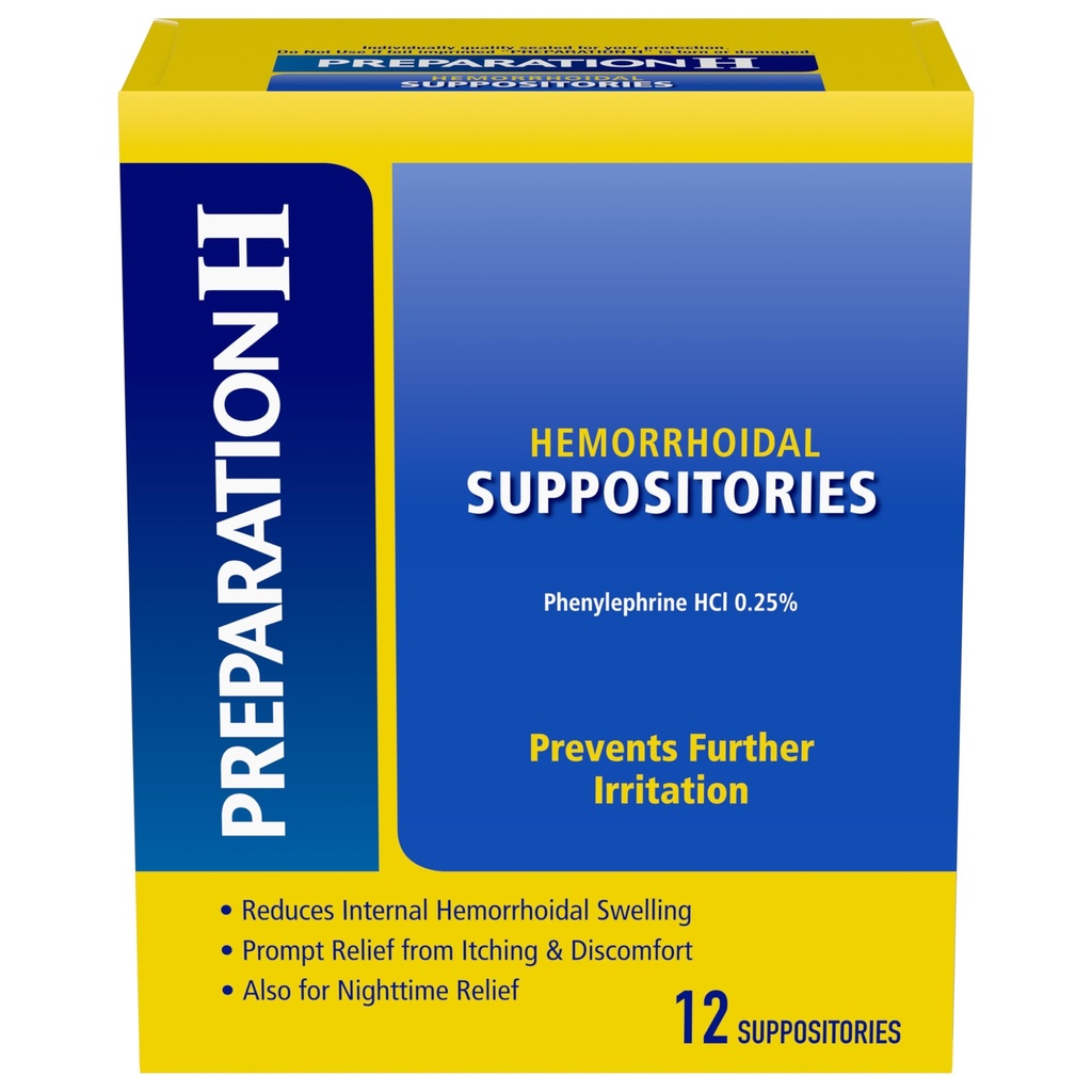 Preparation H Pfizer Prep H Suppositories- 12 Count