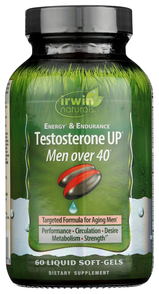 Irwin Naturals Energy 'ю' Endurance Testosterone Up Hombres Más de 40 60 Sgels