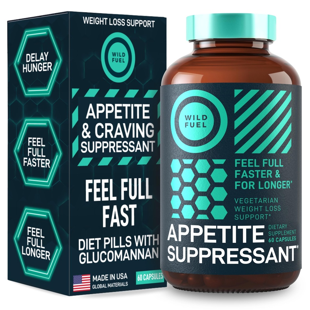 Appetite Suppressant for Weight Loss, Hunger Suppressant - Diet Pills That Work Fast for Women and Men - Garcinia Cambogia, Glucomannan, White Kidney Bean Carb Blocker and Fat Burner - 60 Veggie Caps