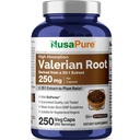 NusaPure Valerian Root 20:1 Extracto, 250 mg Equivalente a 5000mg Por Veggie Caps, 250 Conde, Vegan, No GMO, Bioperina