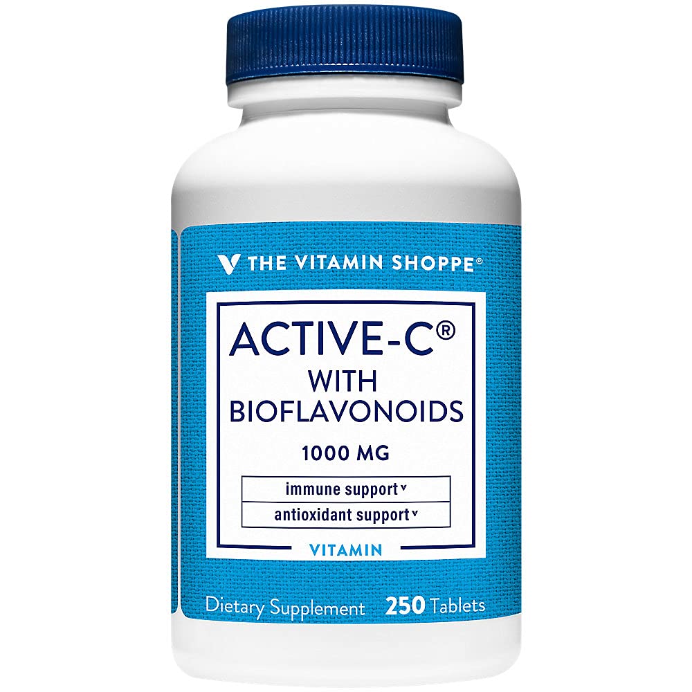 La Vitamina Shoppe Active-C con Bioflavonoides 1000 MG - Antioxidante para la Salud Cardiovascular &amp; Inmune &amp; Protection Against Free Radicals (250 Tablets)