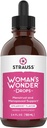 Strauss Heartdrops Woman's Wonder Drops; Menstrual & Menopausal Support Supplement in Spearmint Flavour, Natural Formula, Gluten-Free, Soy-Free, Non-GMO, 3.4oz Bottle
