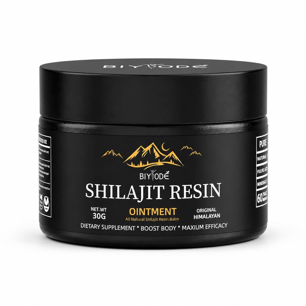 Pure Shilajit Resin Himalayan - with Fulvic Acid 85 Trace Minerals Vegan Non-GMO Energy Supplement for Men Ancient Ayurvedic Formula 600mg 50 Servings