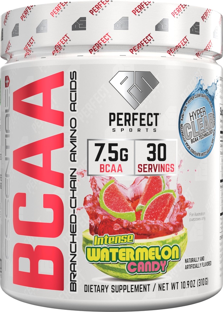 PERFECTOS EMPRESAS BCAA Esencial Hyper Clear TENER KaNa-SolTM Technology TEN 7.5g Vegan BCAAs TENIDO Cero Azúcares, Carboras o Calories ANTE 30 Servimientos (Watermelon Candy)