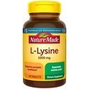 Nature Made L-Lysine 1000 mg, Suplemento dietético, 60 Tabletas, 60 Day Supply