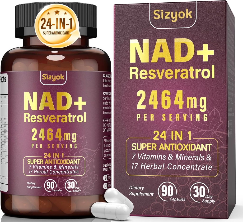 NAD Supplement, Liposomal NAD+ Supplement with Resveratrol, NAD Resveratrol Supplement - Boost NAD+ for Aging Defense, Energy, Focus - Ultra Antioxidant Capsules，187