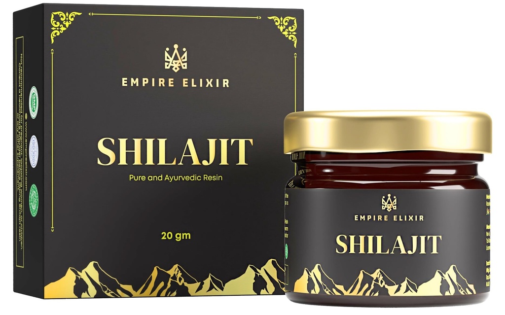 Shilajit Resin Puro Himalayan 20g Jar - por Empire Elixir High Potency Gold Grade for Men &amp; Women ← Natural Mineral Supplement TEN Energy Boost & Immune Support, 75% Fulvic Acid