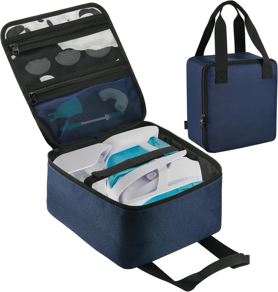 Bolsa de almacenamiento de limpiador de nariz, caja de seguridad de viaje para el sistema de riego Nasal Navage, caja de carga portátil Neti Pot Caddy, bolsa de limpieza de nariz protectora con el tubo de mango (sólo cabeza)