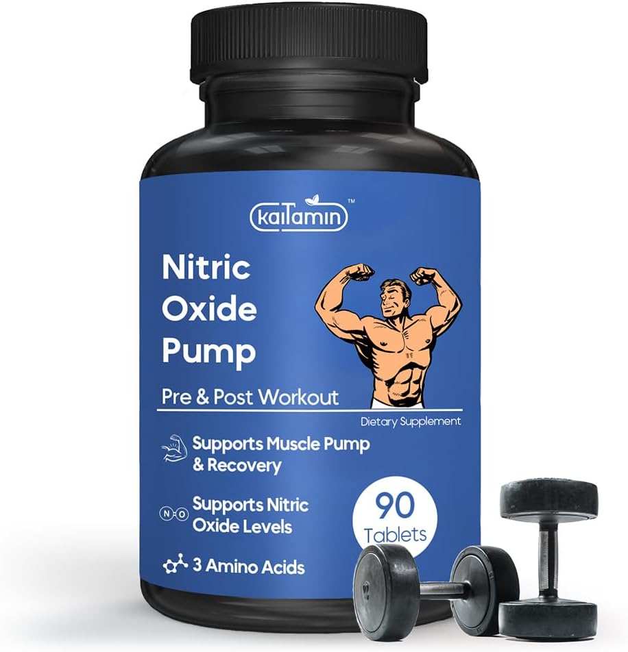 Nitric Oxide Suplemento Pre Workout Suplemento para Hombres TENIDO Crecimiento muscular ANTE Arginine Glutamine &amp; Ornithine - 90 Píldoras Veganas, No GMO Apoyo a la Salud Masculina