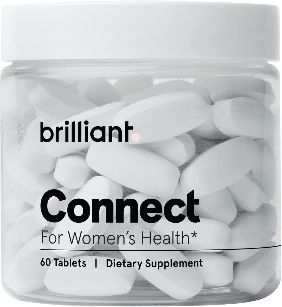 Brillante suplemento de salud de período de conexión – promueve alivio de calambres, fatiga, períodos irregulares, acné hormonal, flashes calientes y más* – soporte de equilibrio de hormonas naturales* (60 tabletas)