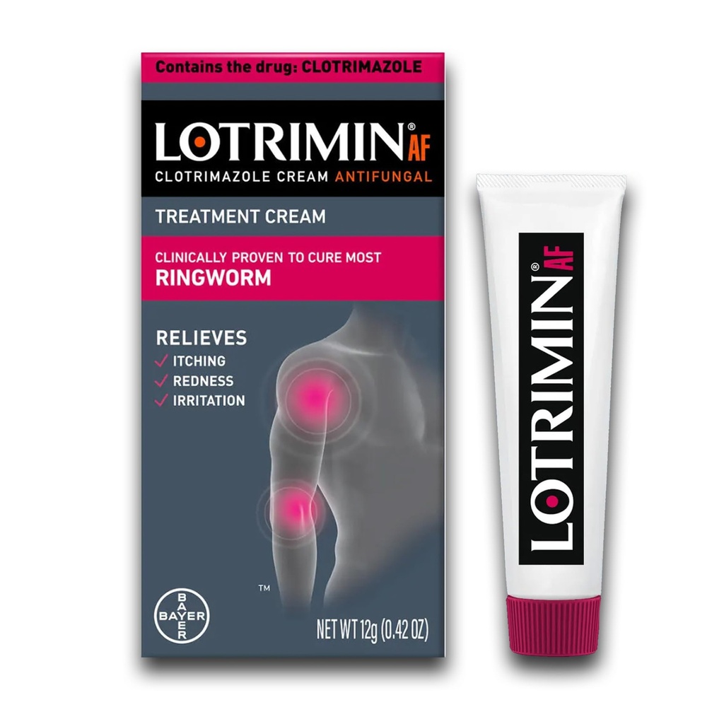 Lotrimin AF Ringworm Cream Clotrimazole 1% - Tratamiento eficaz de la crema antifungal de la mayoría de la rosca, para adultos y niños durante 2 años, .42 onza (12 gramos)