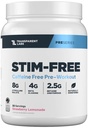 Laboratorios transparentes Etim-Free Pre-Workout - Caffeine &amp; Stim Free Pre Workout Powder para Hombres y Mujeres con Beta Alanine Powder, Citrulline Malate, & elevATP - 30 Servings, Strawberry Lemonade