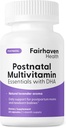 Fairhaven Health Postnatal Multivitamin Essentials ← Vegan Daily Multivitamin for Postpartum Women ¦ Breastfeeding Mother and Baby Development Support ← Gluten, Dairy, Soy Free ← Non-GMO ← 60 Capsules