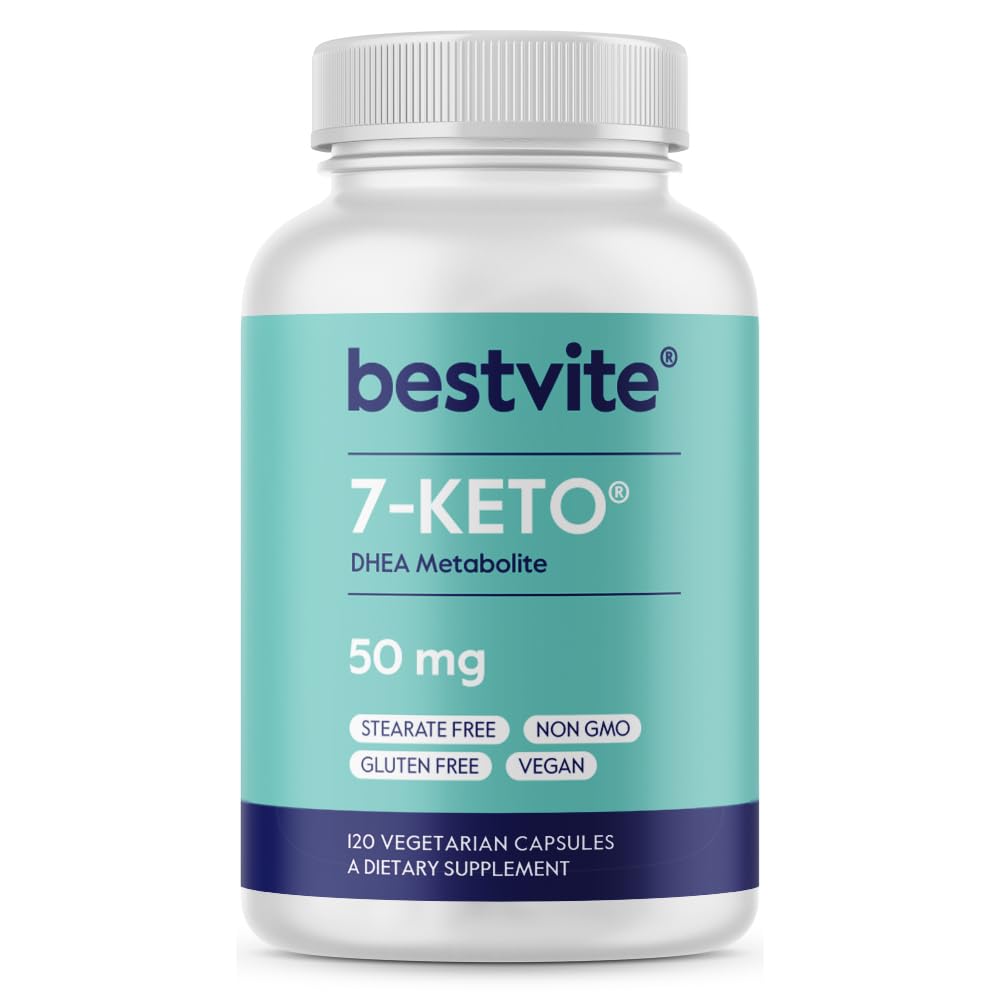 BESTVITE 7-Keto 50 mg DHEA (120 cápsulas vegetarianas) - No Stearates