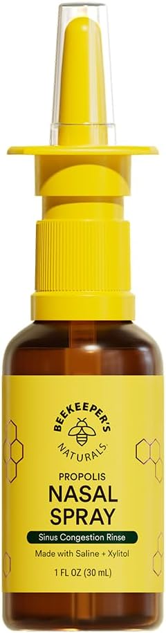 Naturales Nasal Spray para adultos con Propolis, Xylitol & Saline, Limpia la Congestión Nasal, hidrata el Canal Sinus, " Cavities Sinus Decongest, 1 fl oz