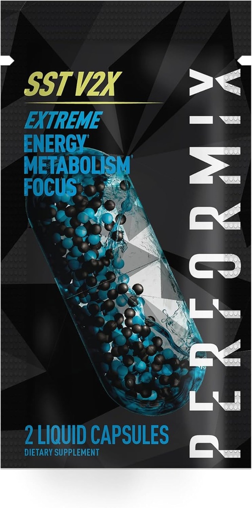 PERFORMIX - SST V2X - Pre Workout - 300 mg Caffeine - Energy Supplements - No Crash - Fitness Goals - Nootropic - Timed-Release for All Day Focus, Mood & Energy Boost - Men & Women - 2 Capsules