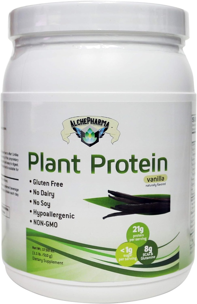 Proteína vegetal (Premium Blend) - No soy, hipoalergénico, No Grit (Featuring Omega 3 Rich Sacha Inchi y Chia) - 1.1 lb (510G) - Chocolate