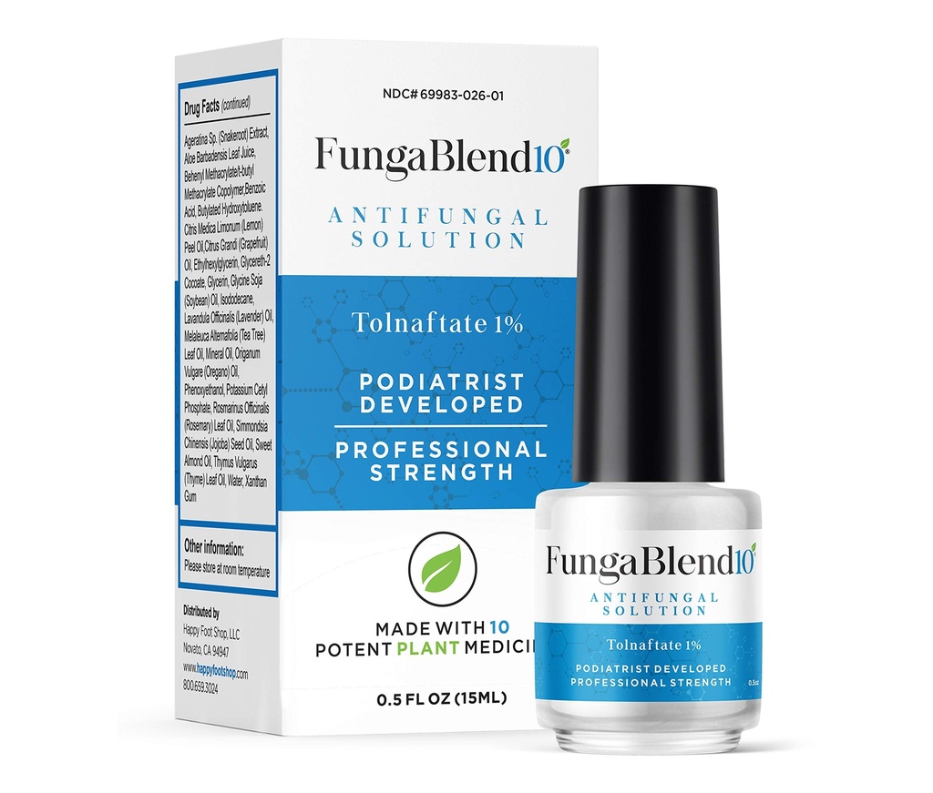 FungaBlend 10 - Medicamentos antifúngicos:1% Tolnaftate y 10 Medicinas vegetales - Tratamiento de hongos de uñas para la reparación de uñas Gel, Athletes Foot, Jock Itch, Ringworm - Solución Tópica para pies y náufragos