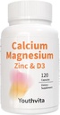 Calcio Magnesio Zinc VitaminD3 Capsules, Soporte Immune & Bone Health, 120 Conde
