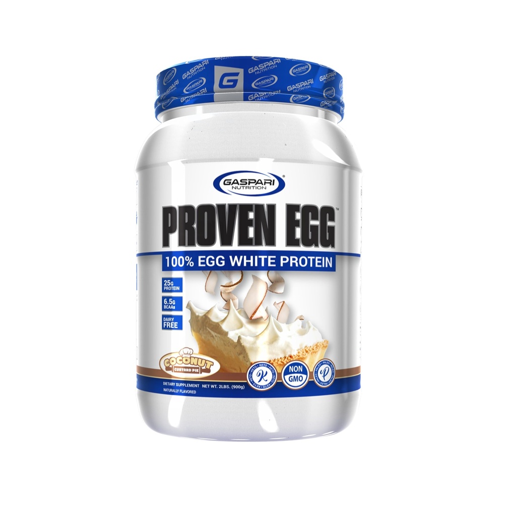 Gaspari Nutrition Proveed Egg, 100% Egg White Protein, 25g Protein, Keto Friendly, Dairy y Lactose Gratis, Soy Gratis (2 libras, Coconut Custard)