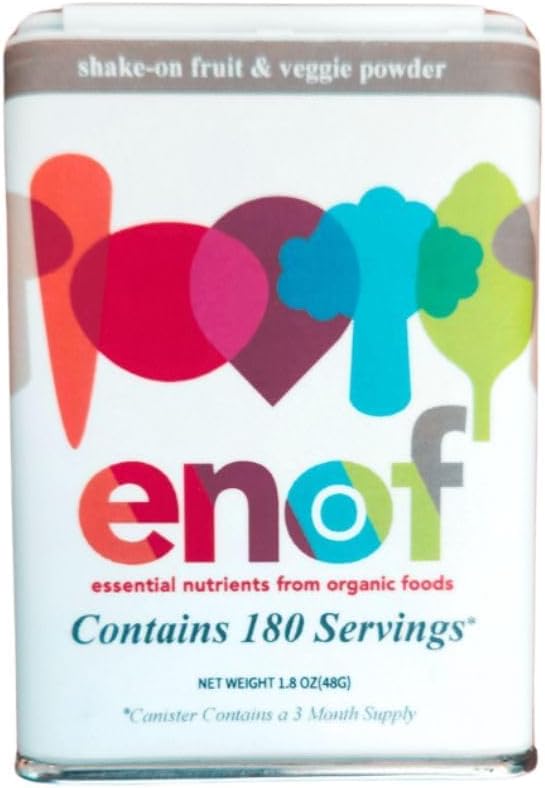 ENOF Organic Fruit and Vegetable Powder Supplement Kids &amp; Adults TEN 10 Clean Ingredients - Strawberry, Spinach TEN Gluten &amp; GMO Free Vegetable Powder for Kids TEN 180 Servings, 3 Mo. Supply, Made in USA