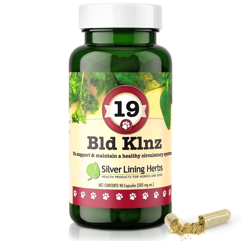 Herbs de forro de plata 19 BLD Klnz - Herbal Support for Normal Canine Blood Values - Helps Maintain Dog's Normal Blood Cell and Circulatory System Health - Natural Canine Health Support - 90 Capsules