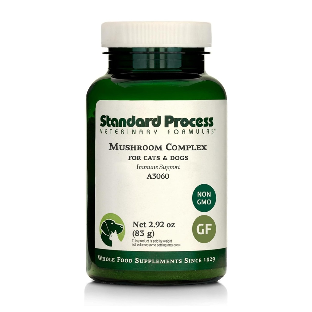 Complejo de Mushroom de proceso estándar para perros &amp; gatos - Suplemento de apoyo inmunitario con Bovine Colostrum - Extracto de león para perros &amp; Cat Apoyo inmunitario - Ayuda esencial para la salud de mascotas - 2.92 oz