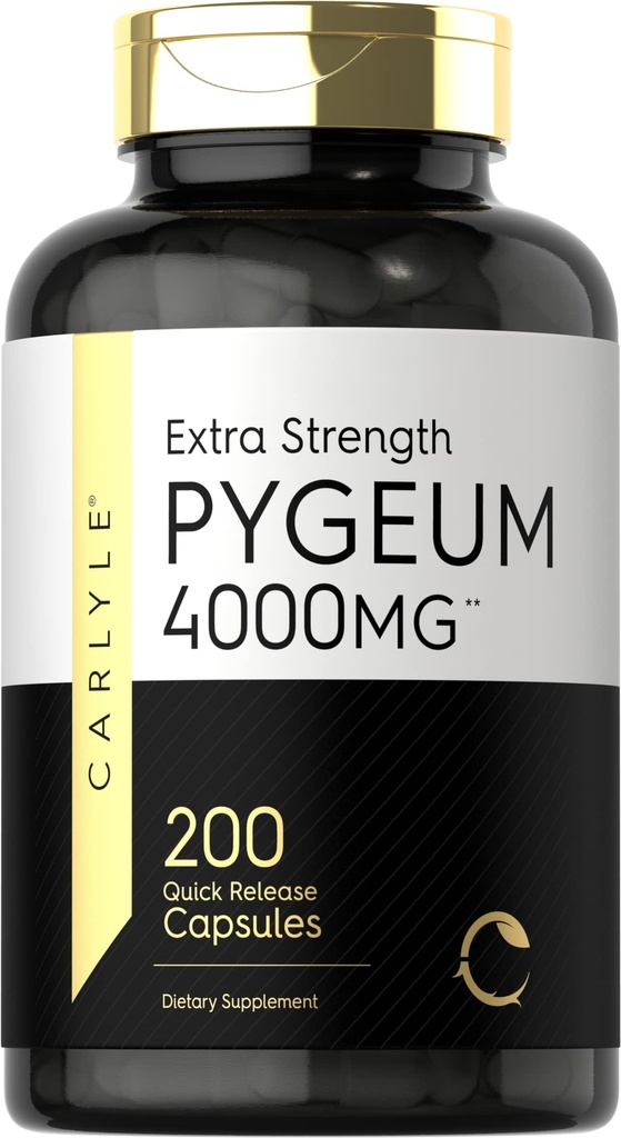 Carlyle Pygeum Africanum Bark ← 200 Capsules ← High Potency Extract ← Non-GMO, Gluten Free Supplement