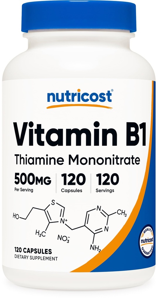 Nutricost Vitamina B1 (Thiamine) 500mg, 120 cápsulas