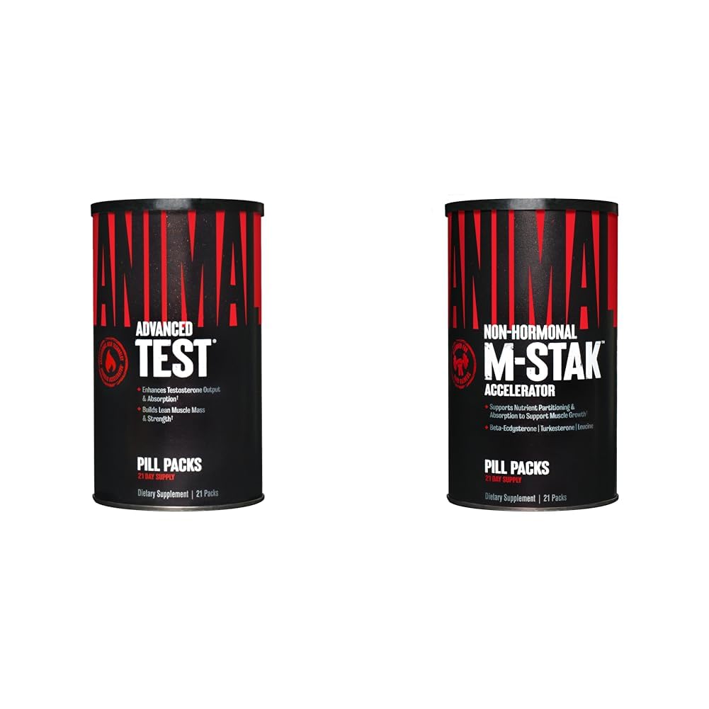 Testosterona animal Booster 21 Day Cycle &amp; M-Stak Hard Gainer Muscle Building Stack 21 Conde