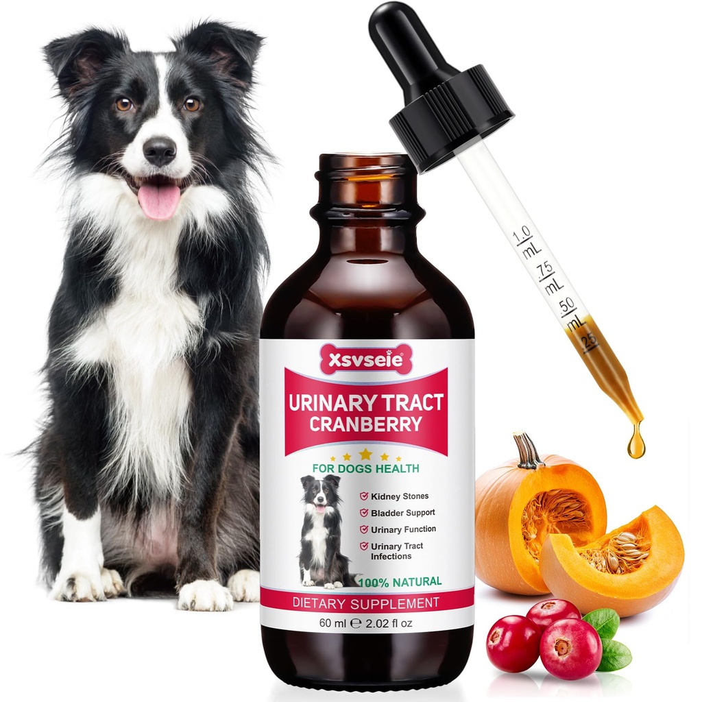 Tratamiento UTI de perros, Xsvseie gotas de tracto urinario para perros Tratamiento de la infección urinaria natural gotas Suplemento herbal natural con la salud de la vejiga de arándano para perros