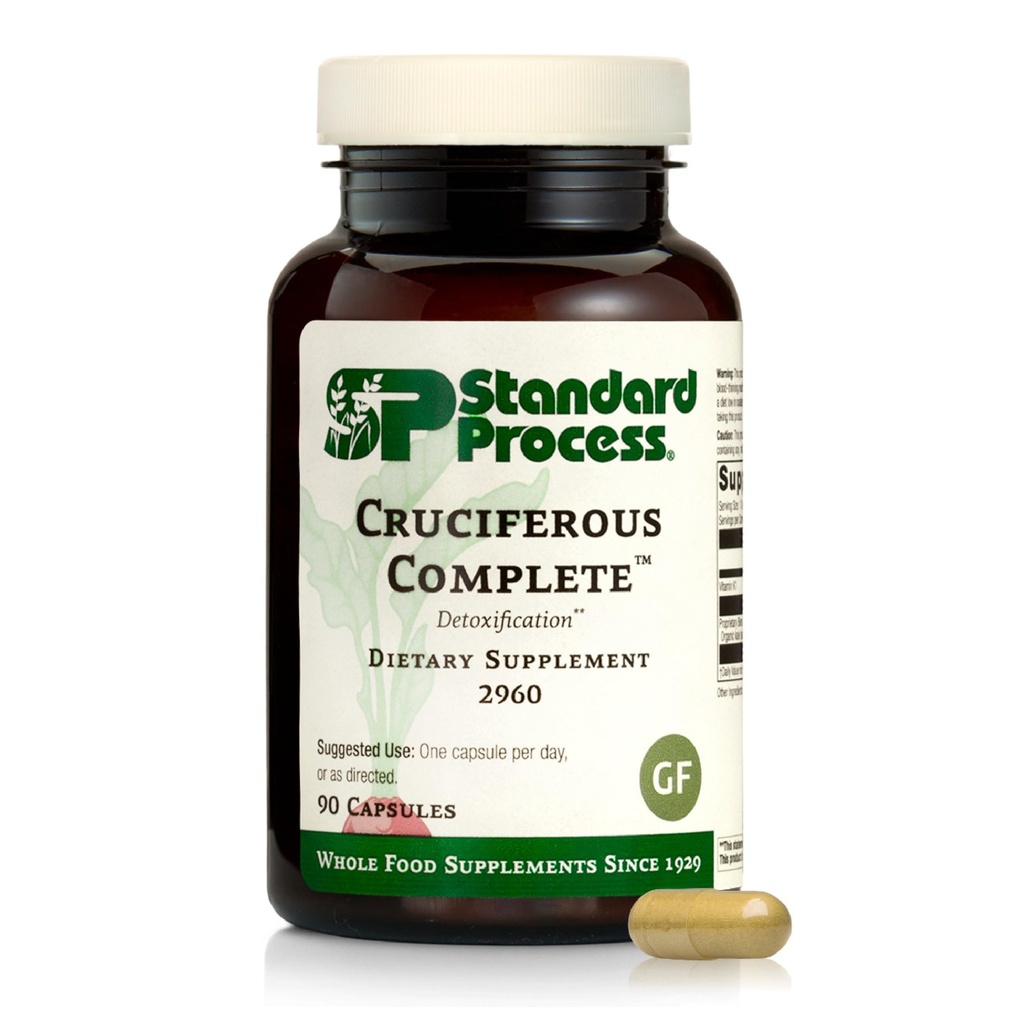 Standard Process Cruciferous Complete - Whole Food Antioxidant, Detox and Liver Support with Vitamin K, Organic Kale and Brussel Sprouts - 90 Capsules
