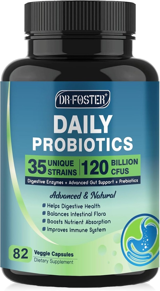 Probióticos para Hombres y Mujeres para la Salud Digestiva con 120 Billones CFUs 82 Conde