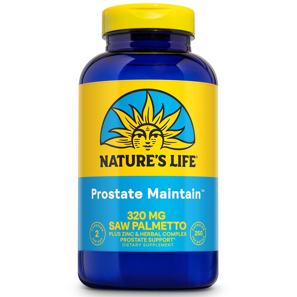 La Prostata de Vida de la Naturaleza - Suplemento de Apoyo a la Prostata para la Salud de los Hombres - Saw Palmetto, Complejo de Pygeum Herbal y Suplementos Zinc - 125 Servimientos, 250 cápsulas vegetarianas