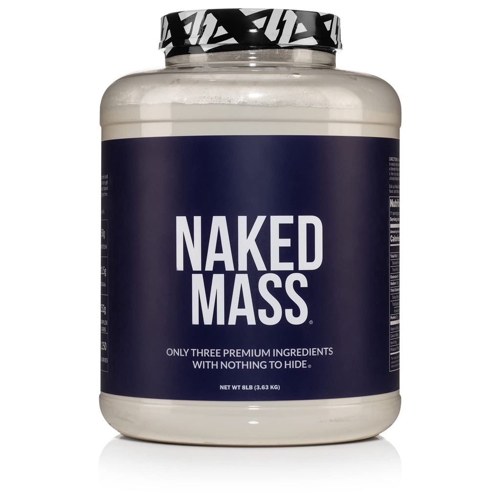 NAKED Mass - Natural Weight Gainer Protein Powder - 8 LB Bulk, GMO Gratis, Gluten Gratis &amp; Soy Gratis. Sin Ingredientes Artificiales - 1.250 Calories por Serving