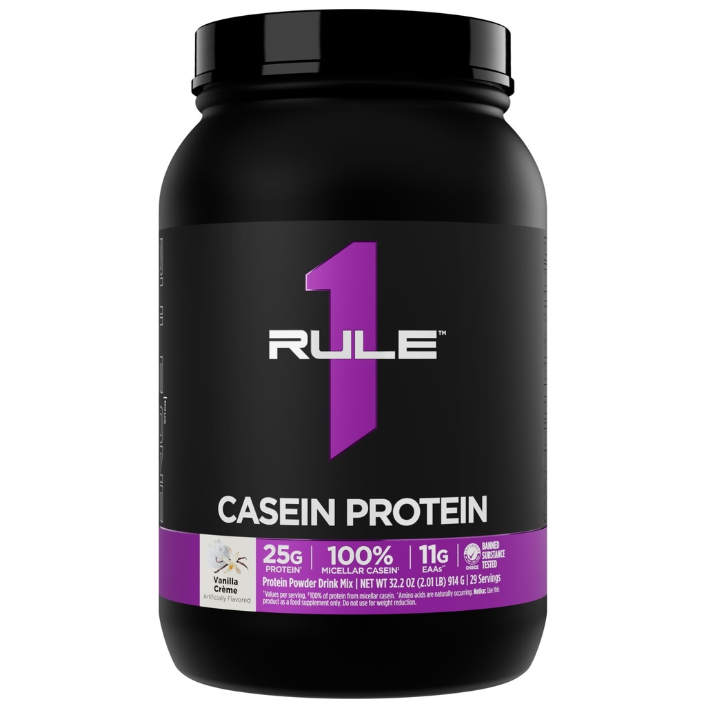 Regla 1 Casein Protein - 25g Protein and 11g EAAs Por Serving from Slow-Release Micellar Casein for Overnight Recovery and Sustained Delivery Between Meals (2 libras*, Vanilla Crème)