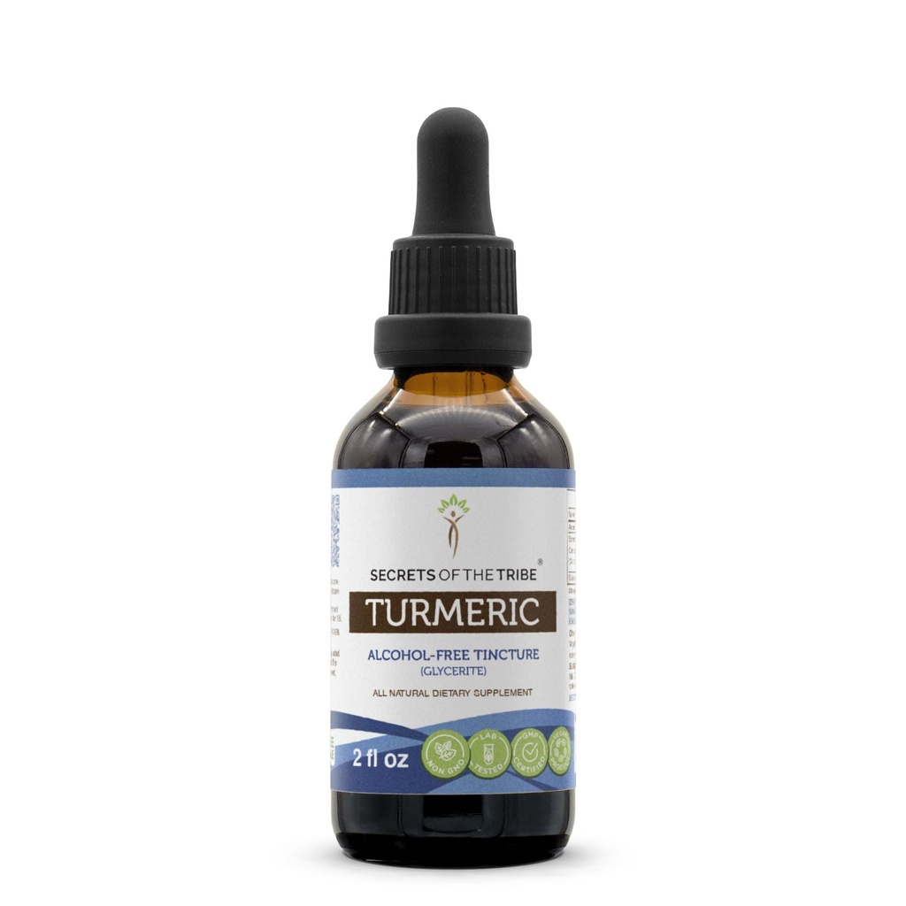 Extracto sin alcohol, Turmérico (Curcuma Longa) Tintura de raíz seca Suplemento 2 oz