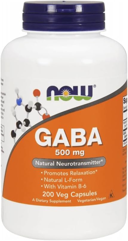 AHORA Alimentos - GABA con vitamina B6 500 mg. - 200 cápsulas vegetarianas