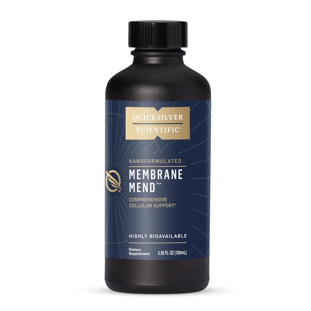 Quicksilver Scientific Membrane Mend - Brain, Cellular &amp; Healthy Aging Support with Phosphatidyl Choline (PC), Vitamin E Tocotrienols, Ahiflower Oil &amp; Astaxanthin Supplements (3.38oz / 100ml)